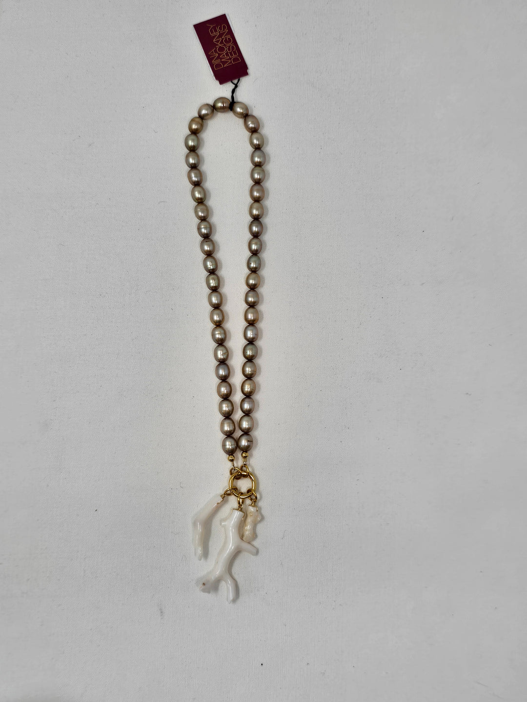 Dina Mackney Coral Charm Necklace - Pearl