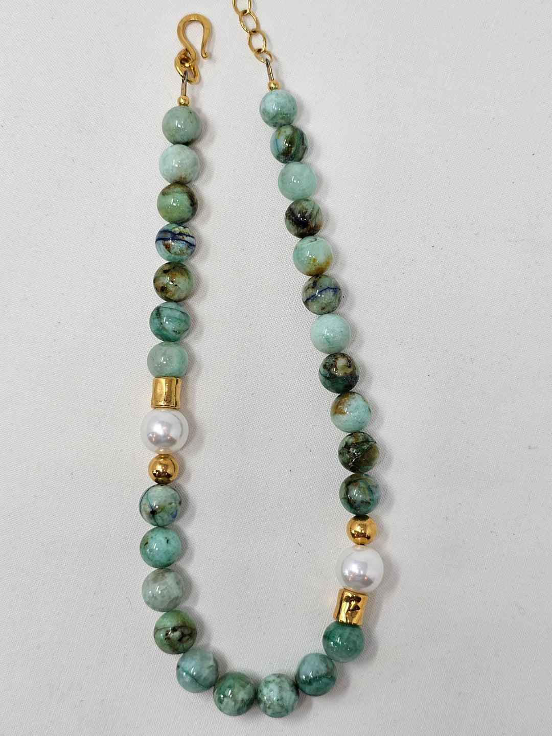 Dina Mackney Pale Chrysocolla Pearl Necklace