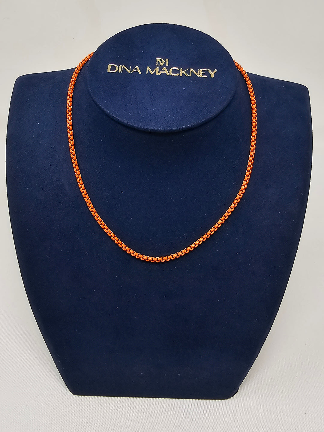 Dina Mackney Orange Enamel Necklace