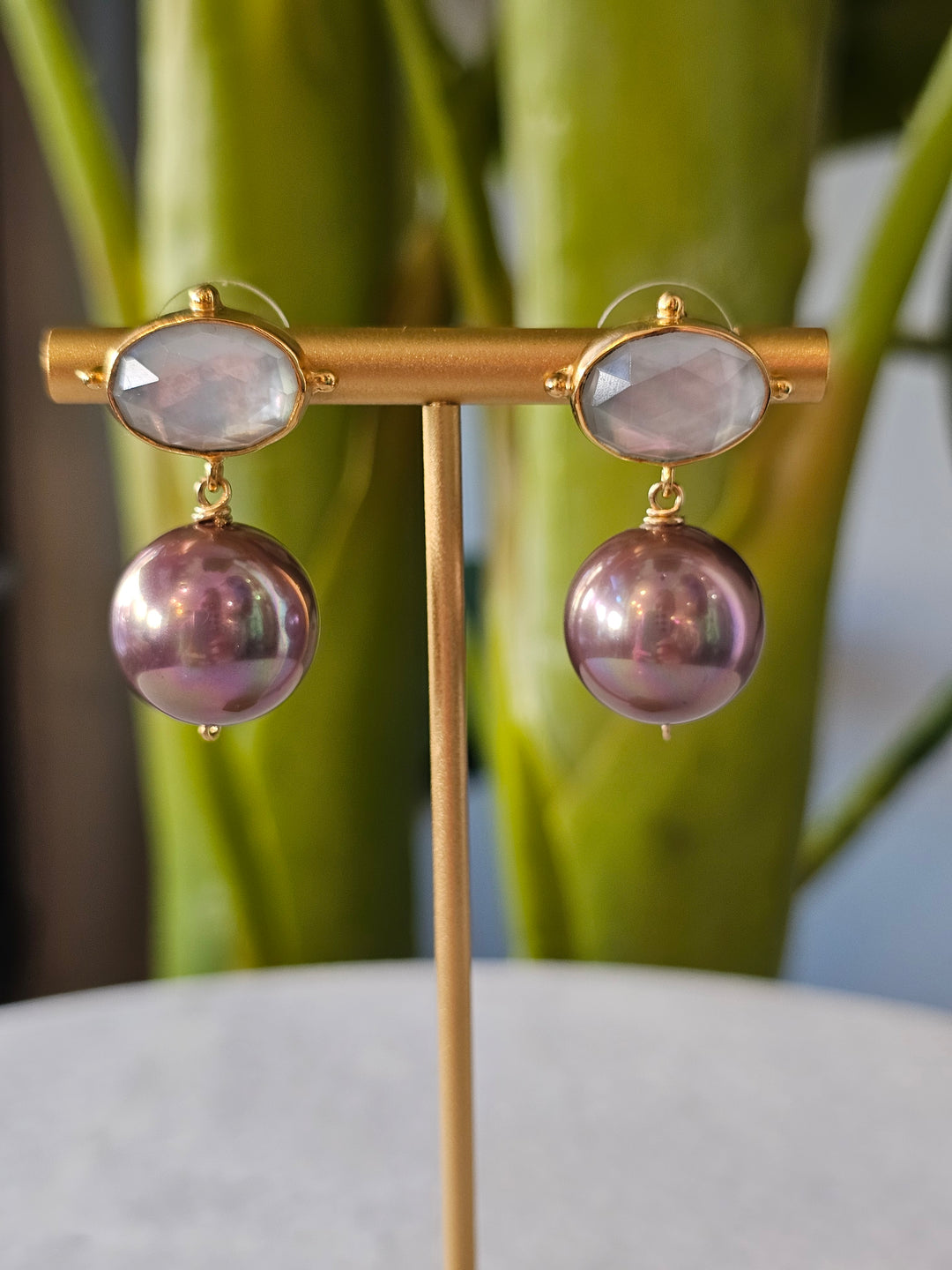 Dina Mackney Pearl Drop Middie Earring Lavender
