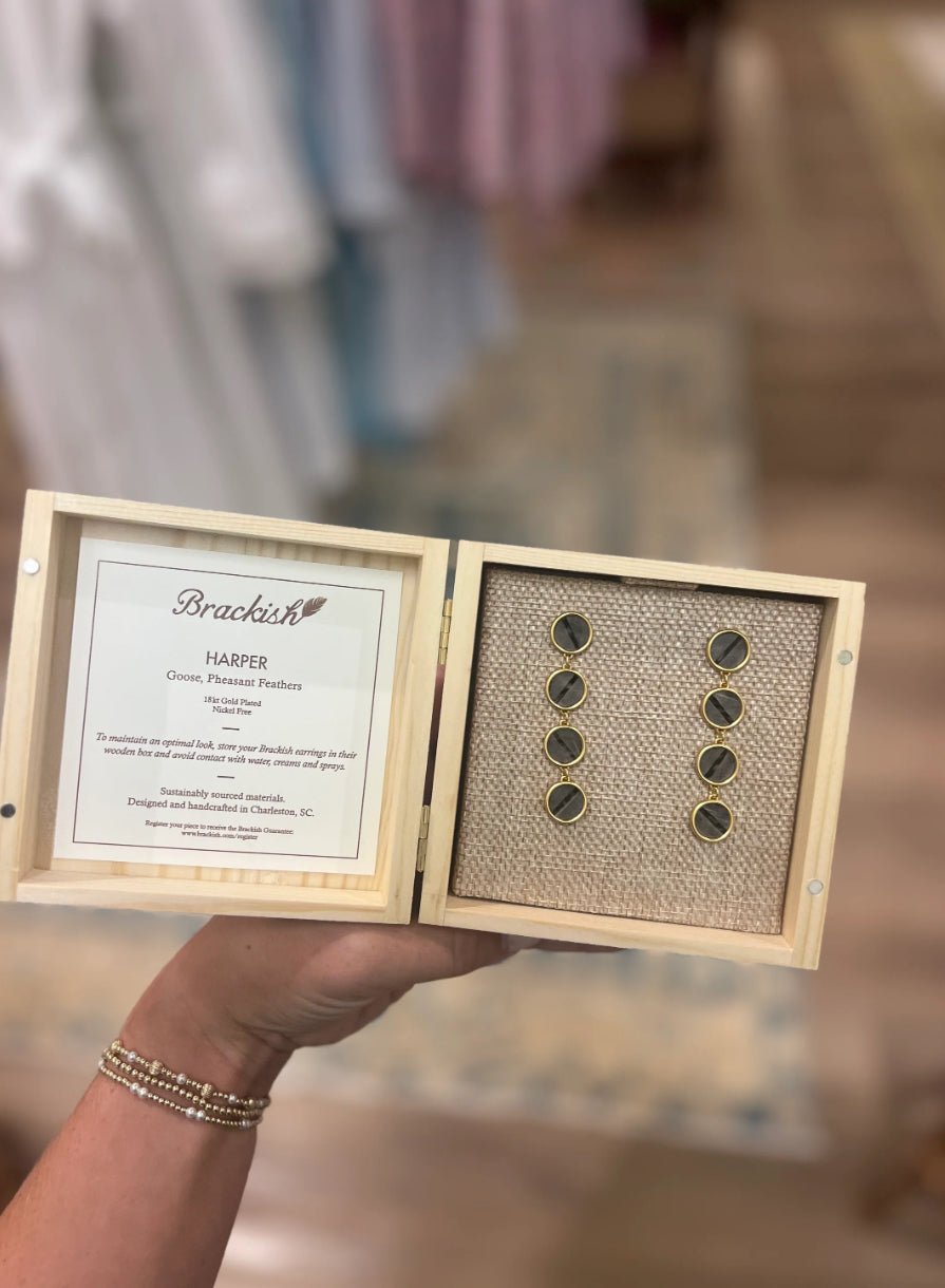 Brackish Harper Round Bezel Drop Earring