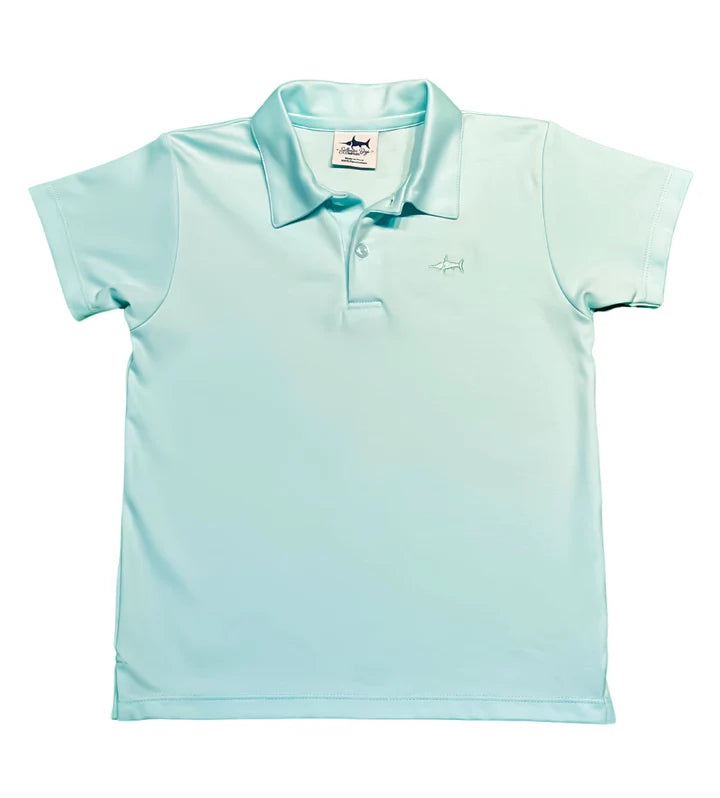 Saltwater Boys Co Signature Polo Aqua