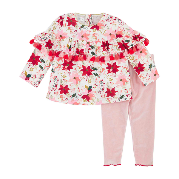 Mudpie Kids Tassel Poinsettia Set