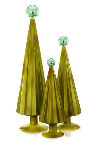 Cody Foster Pleated Green Trees Set of Three
