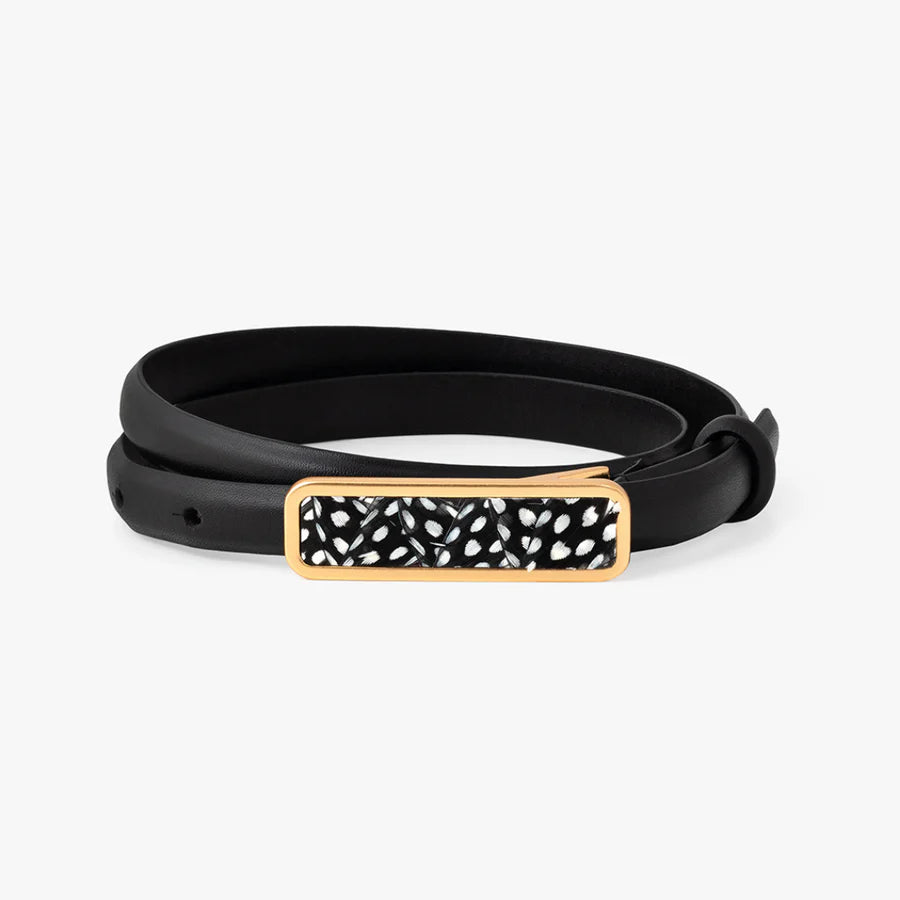 Brackish Ace Basin Abby Belt Black Guinea Feathers