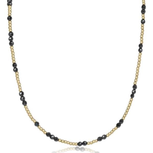 15" Choker Faceted Hematite Bead Gold