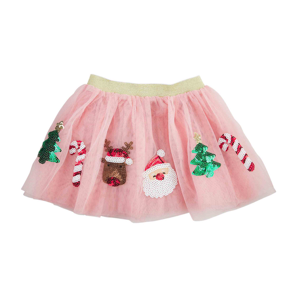 Mudpie Kids Pink Christmas Sequin Tutu