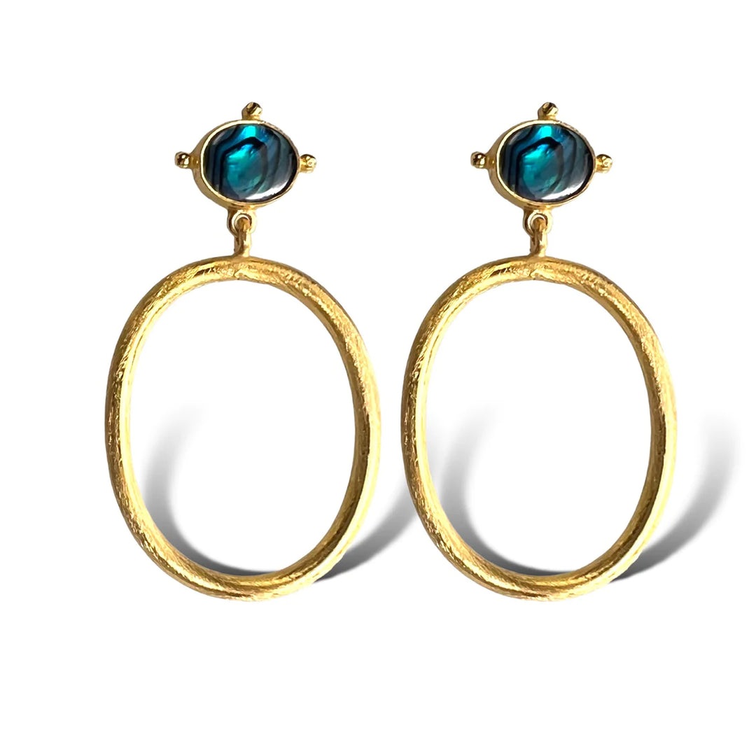 Dina Mackney Abalone Pinwheel Hoop Earring