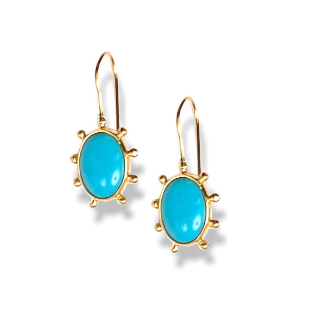 Dina Mackney Natural Turquoise Pinwheel Earring