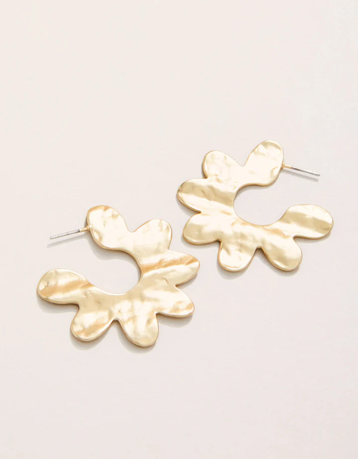 Spartina Kai Flower Hoop Earrings 18KT Gold Plated