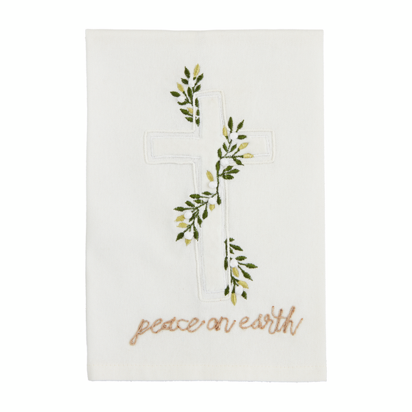 Mudpie Christmas Cross Appliqué Towel