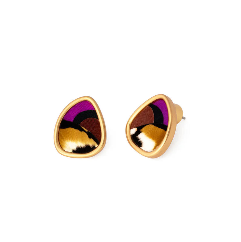 Brackish Violet Organic Stud Earring