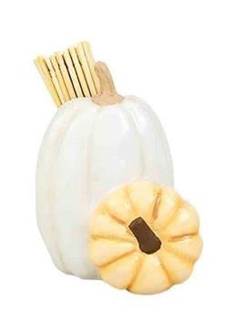 Mudpie White Pumpkin Toothpick Holder