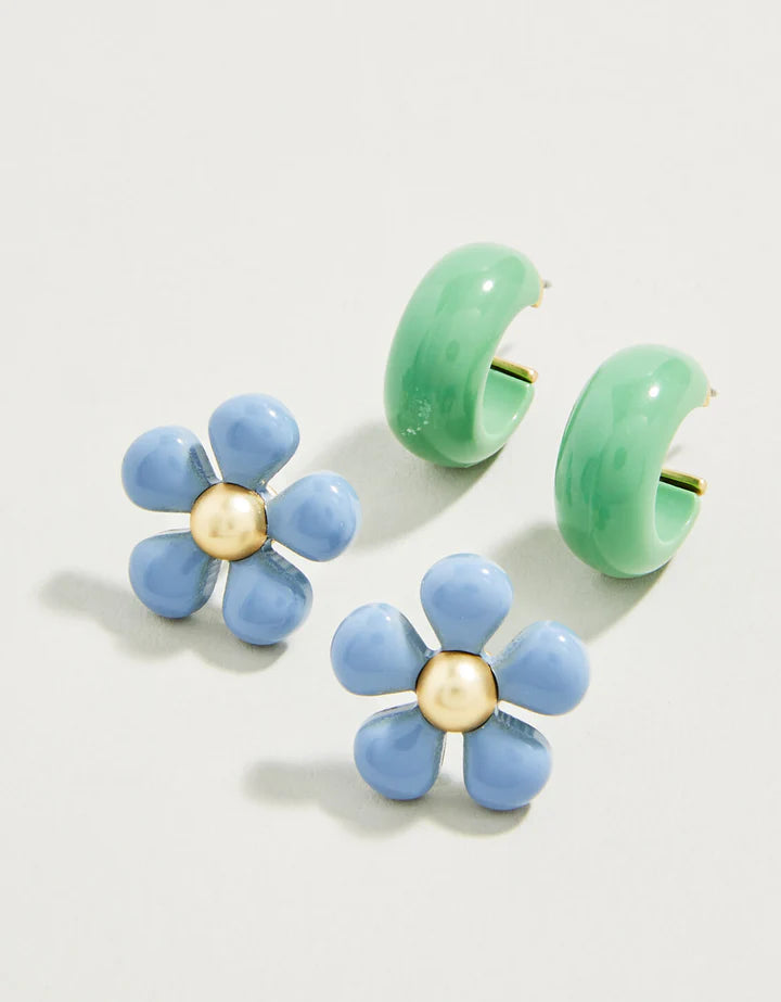 Sweet Song Earrings Set - Blue/Green
