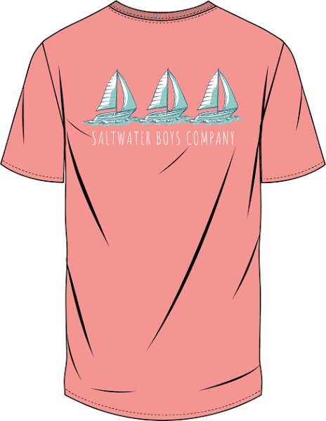 Saltwater Boys Co Boat Trio Pocket Tee