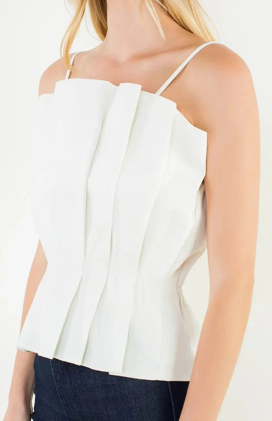 THML White Pleated Top