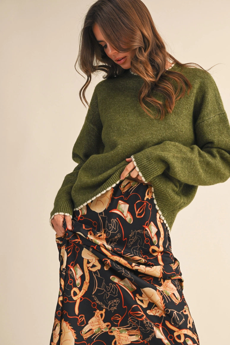 Green Detailed Sweater