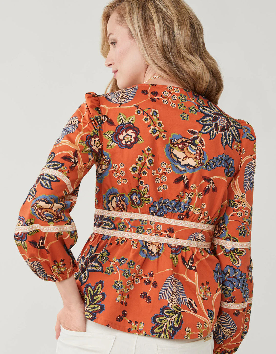 Spartina Marcelle Tree of Life Tomato Blouse