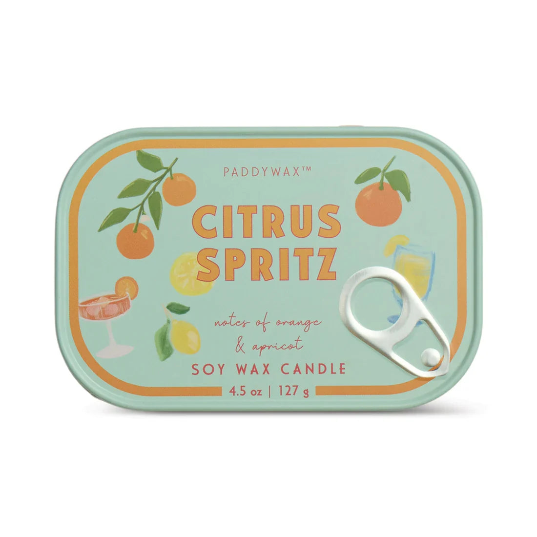 Paddywax 4.5oz Bistro Printed Tin Candle