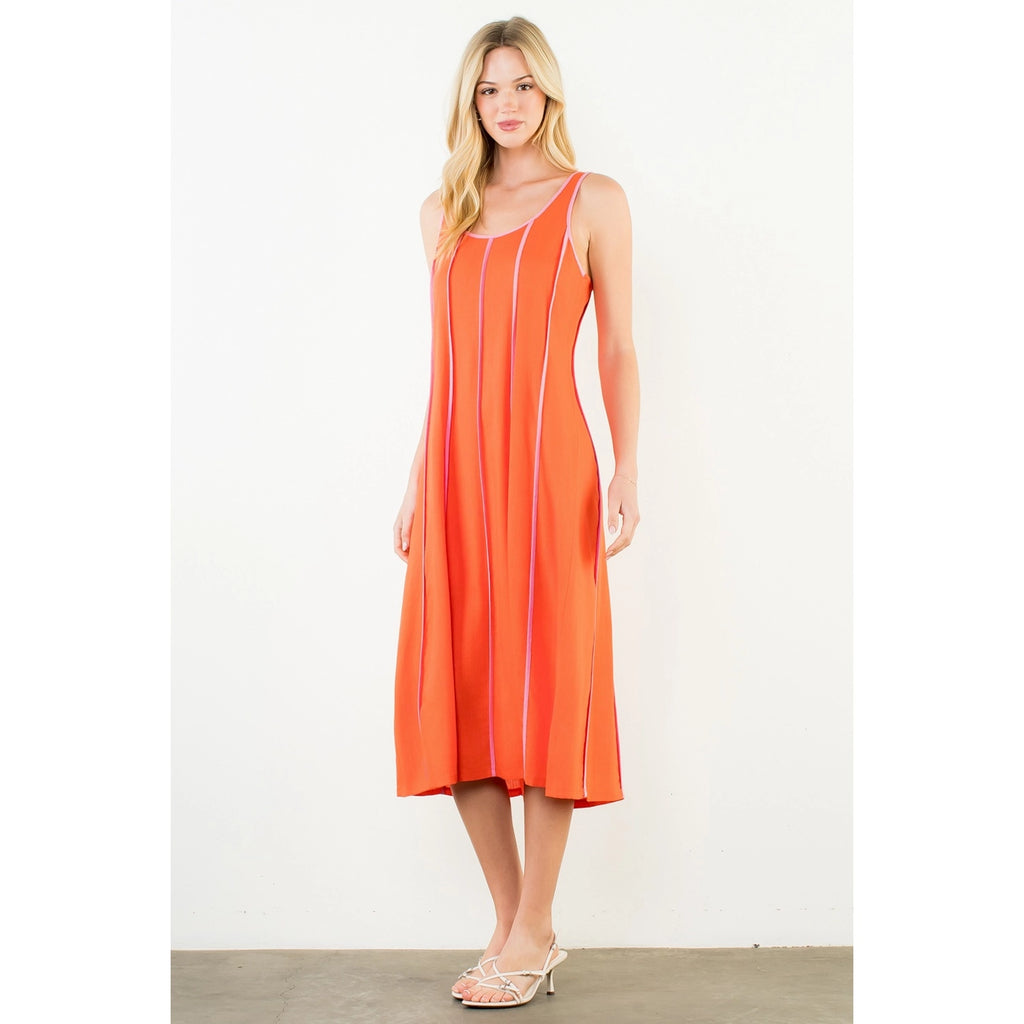 THML Summer Striped Midi Dress