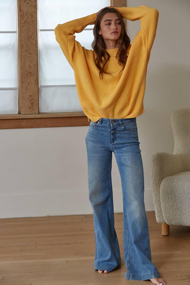 Knit Long Sleeve High Neck Chunky Oversized Sweater