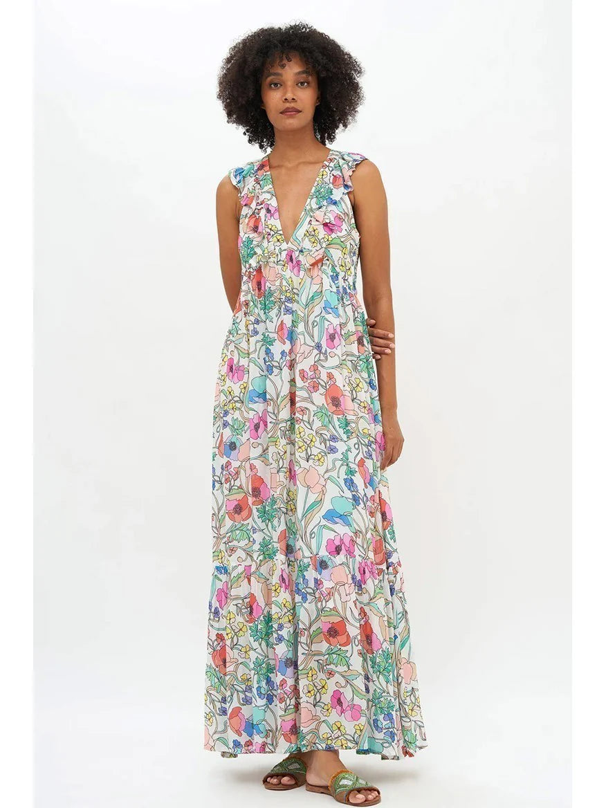 Oliphant V-Neck Maxi Zinnia Multi