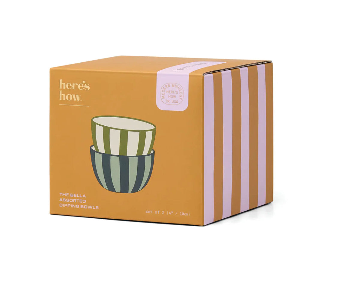 Here’s How Bella Dip Bowls Set Of Two Green/Blue Stripe