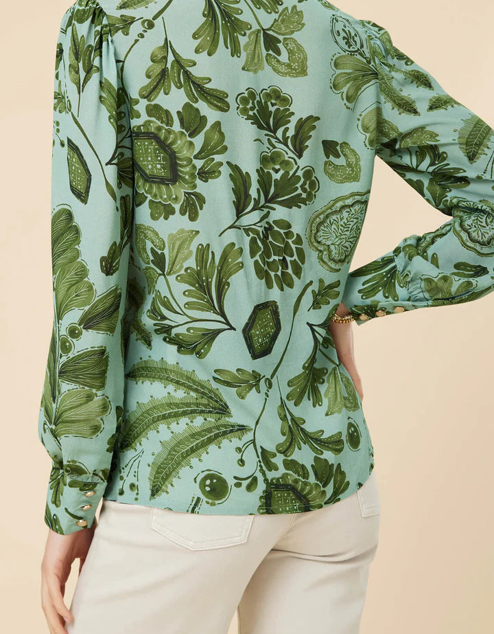 Spartina Serpentine Foliage Pesto Bethany Blouse