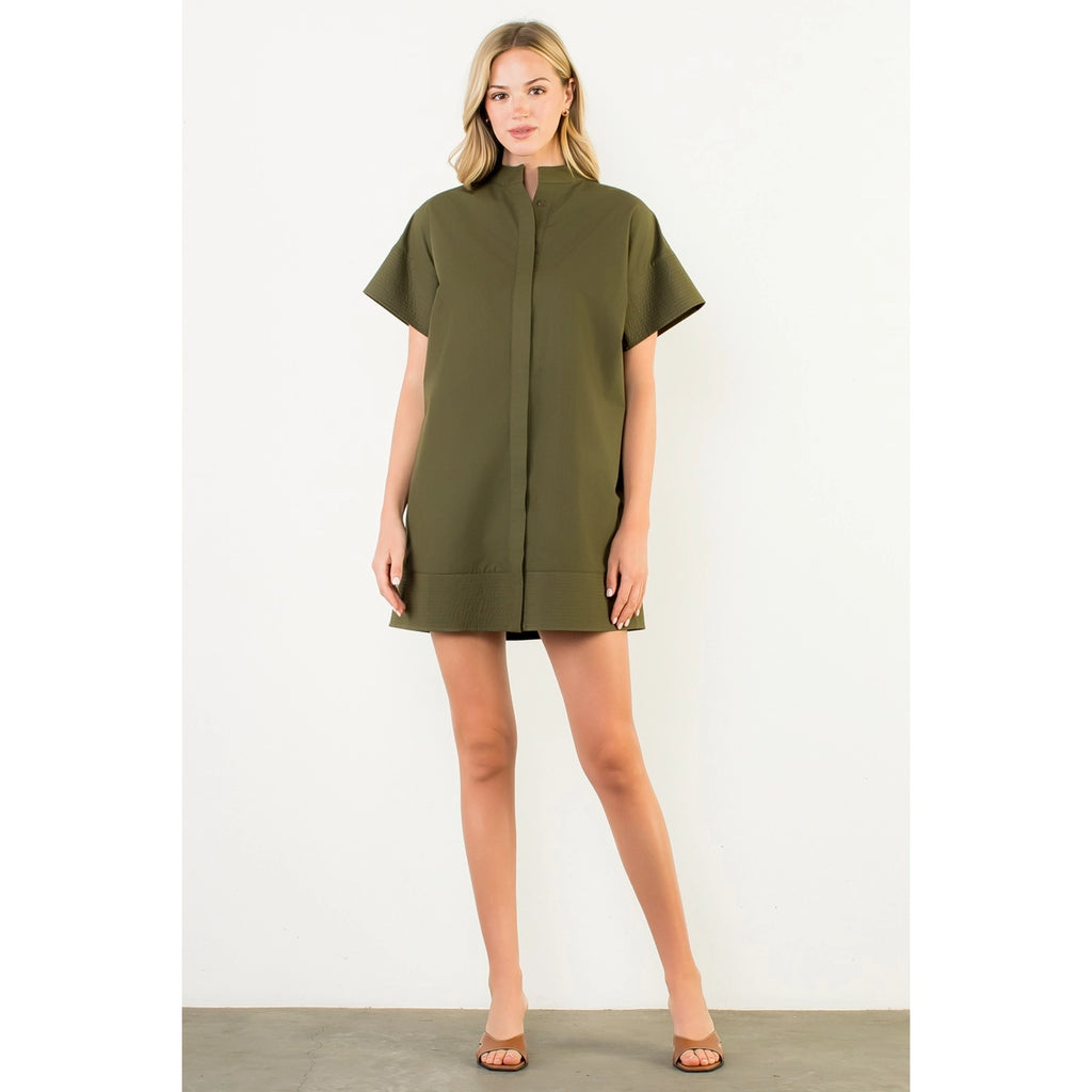 THML Short Sleeve Button Dress