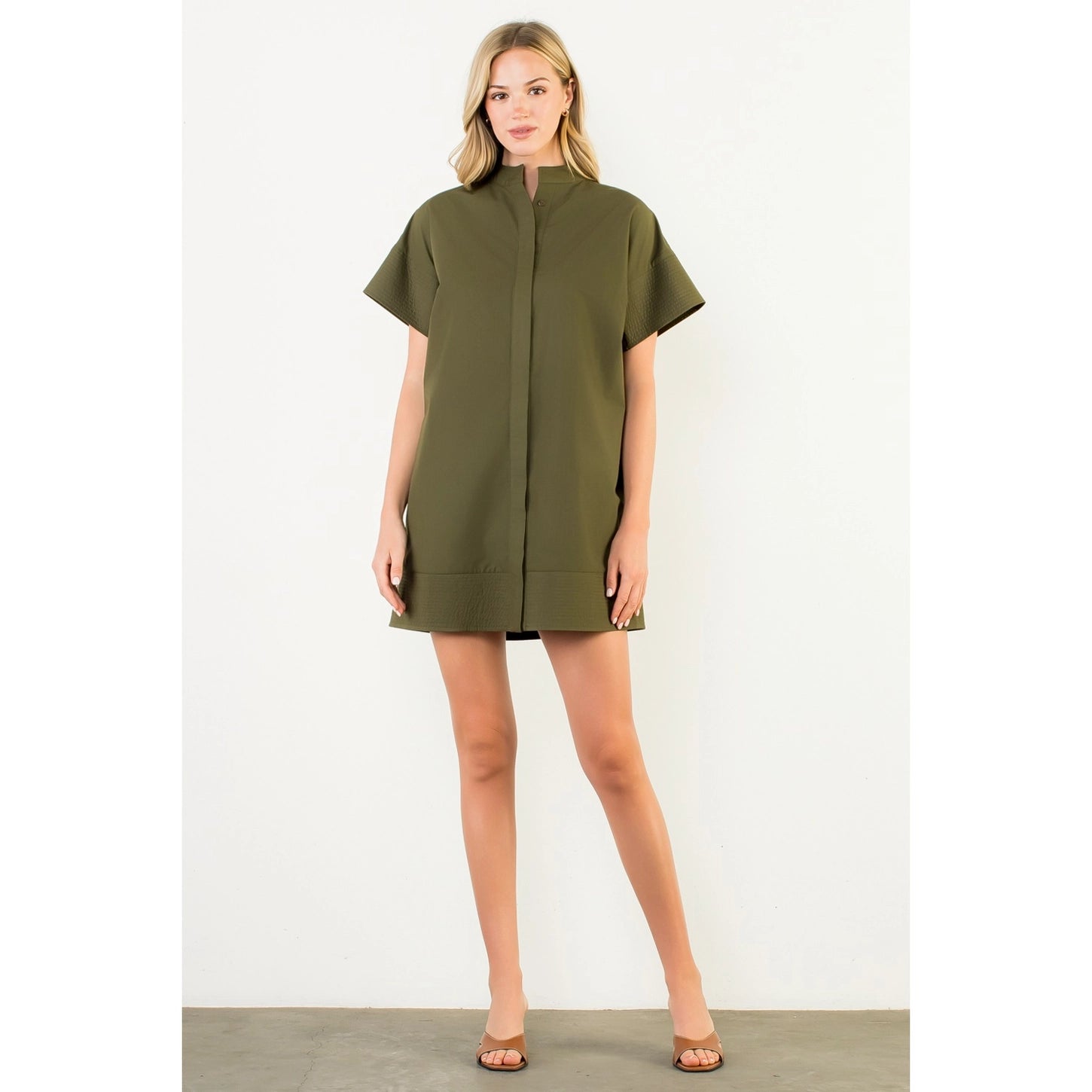THML Short Sleeve Button Dress
