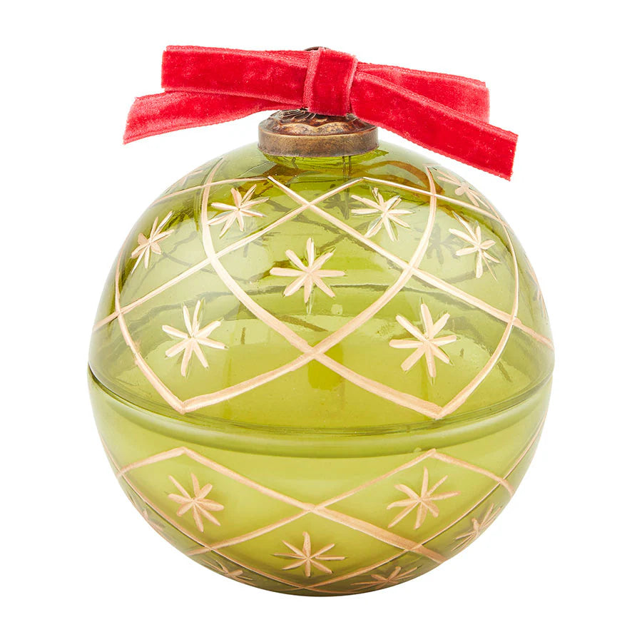 Mudpie Smoked Cedar Glass Ornament Candle