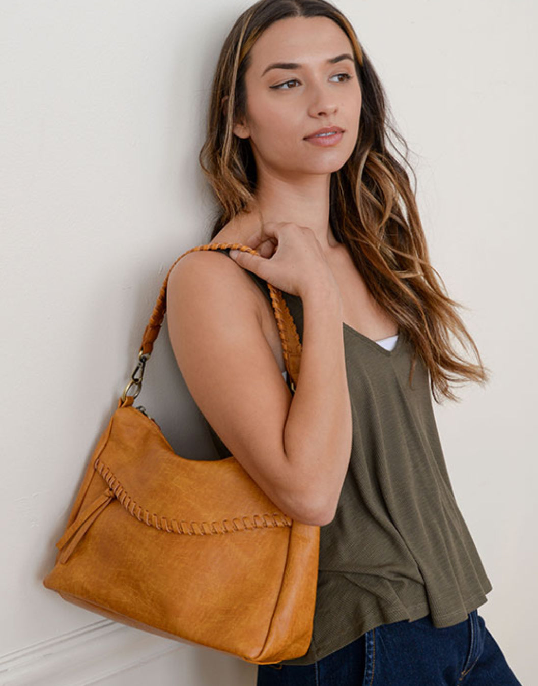 Susan Joy Cassidy Whipstitch Convertible Crossbody/Hobo