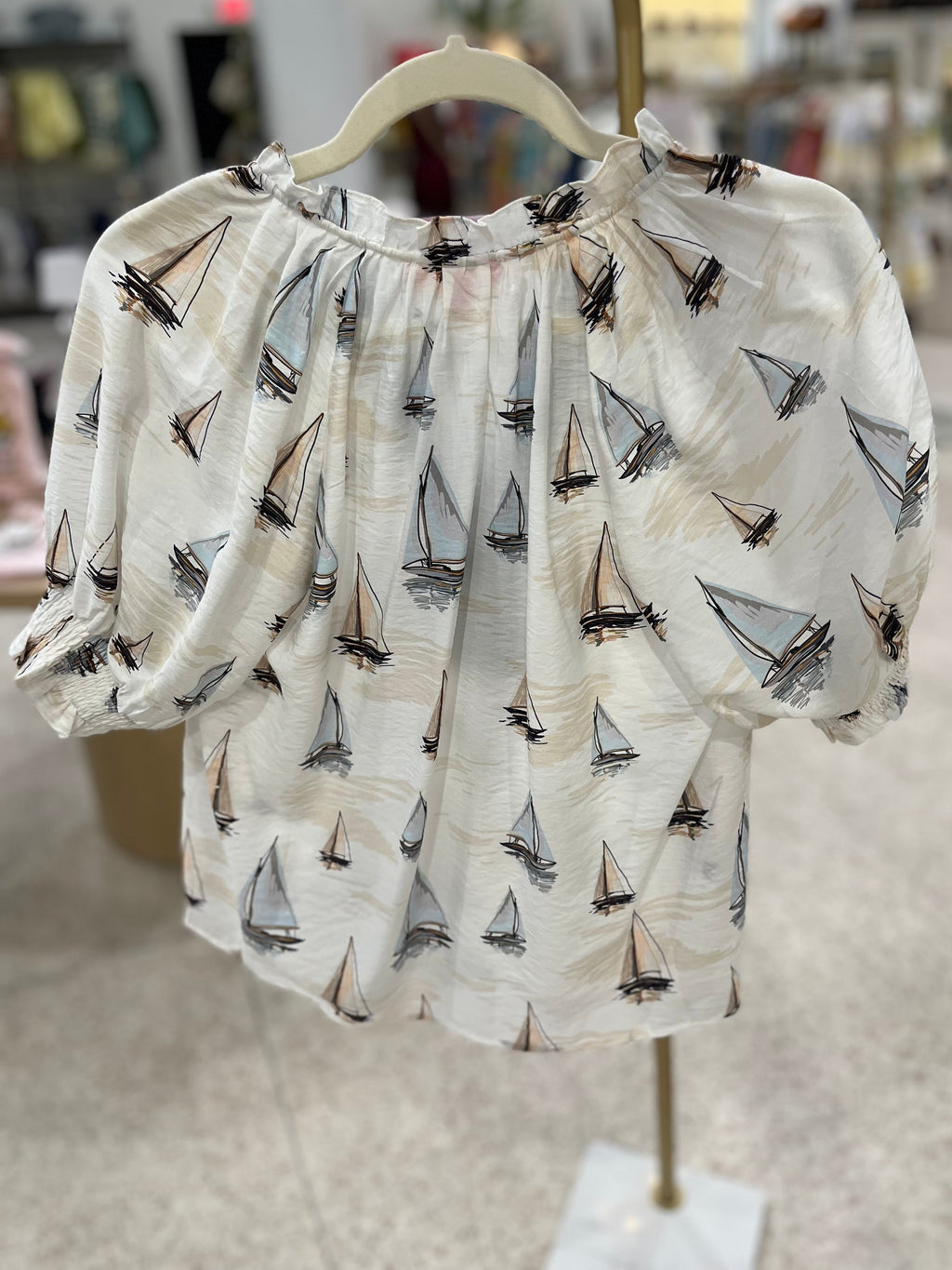 THML Short Sleeve Striped Boat Top