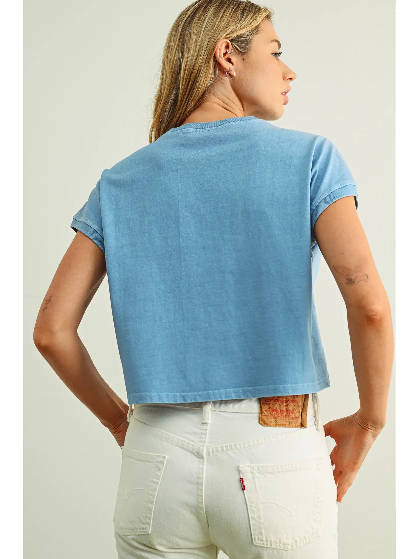 Miou Muse Washed Short Sleeve Top