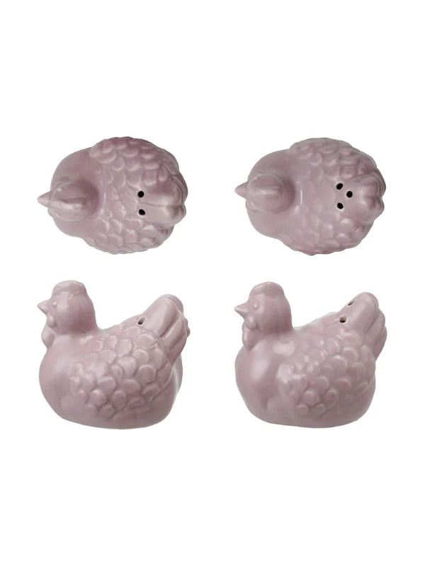 Hazel Mazel Pink Chicken Salt & Pepper Shakers Set of Two