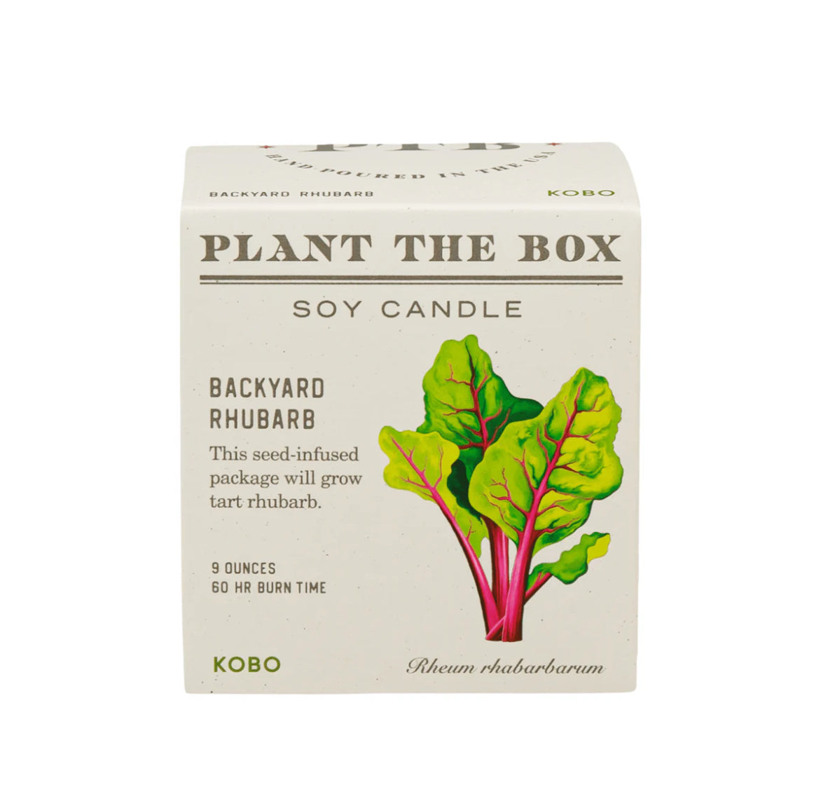 Kobo Plant The Box 9oz Candle Backyard Rhubarb