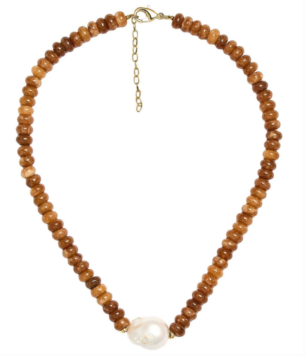 Lisi Lerch Susie Quartz Beaded Necklace with Freshwater Pearl