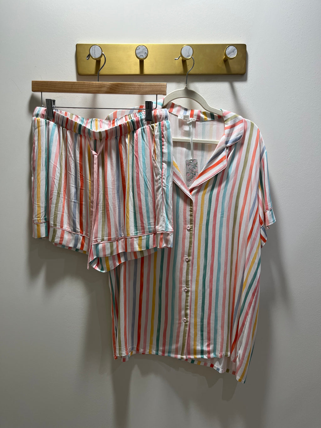 Imbali Watercolor Stripe Button Down Pajama