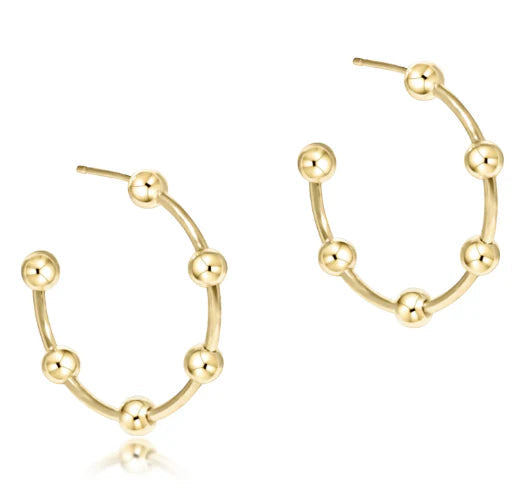 Enewton Beaded Simplicity Gold Post Hoop
