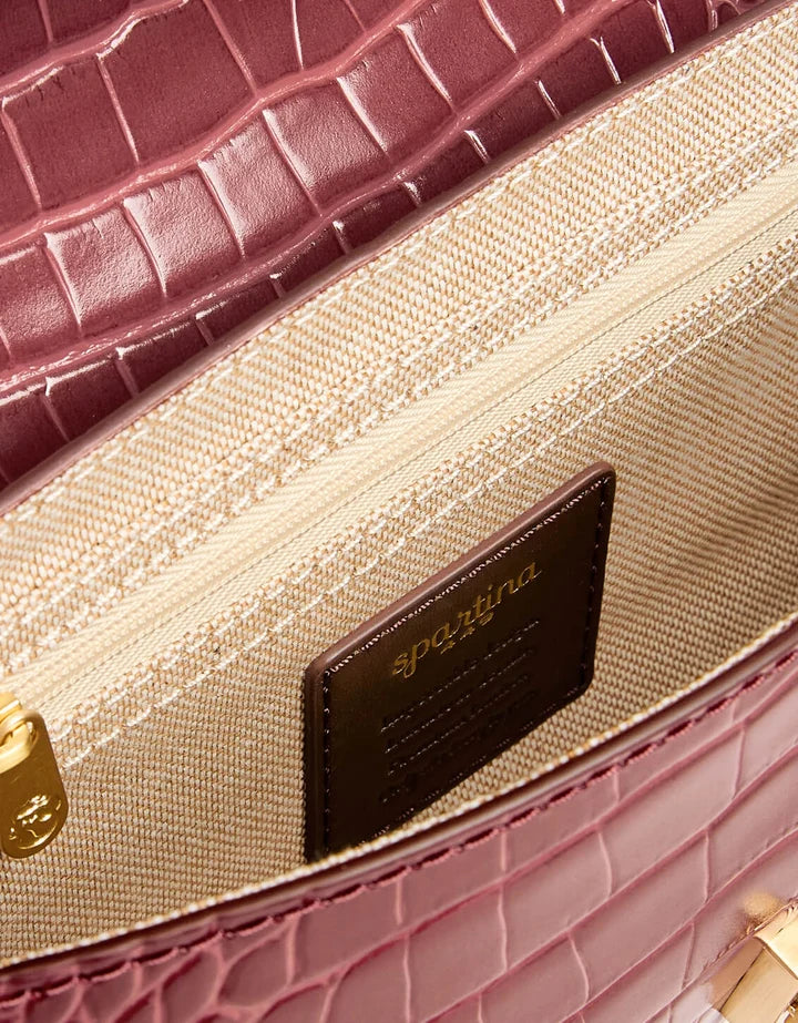 Spartina 449 Siren Olivia Phone Leather Crossbody Bordeaux Croc