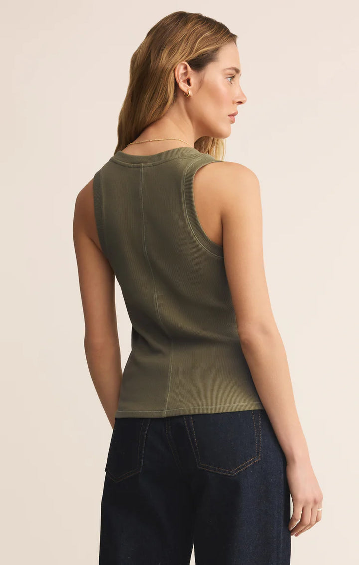 Z Supply Sirena Ribbed Tank Fern