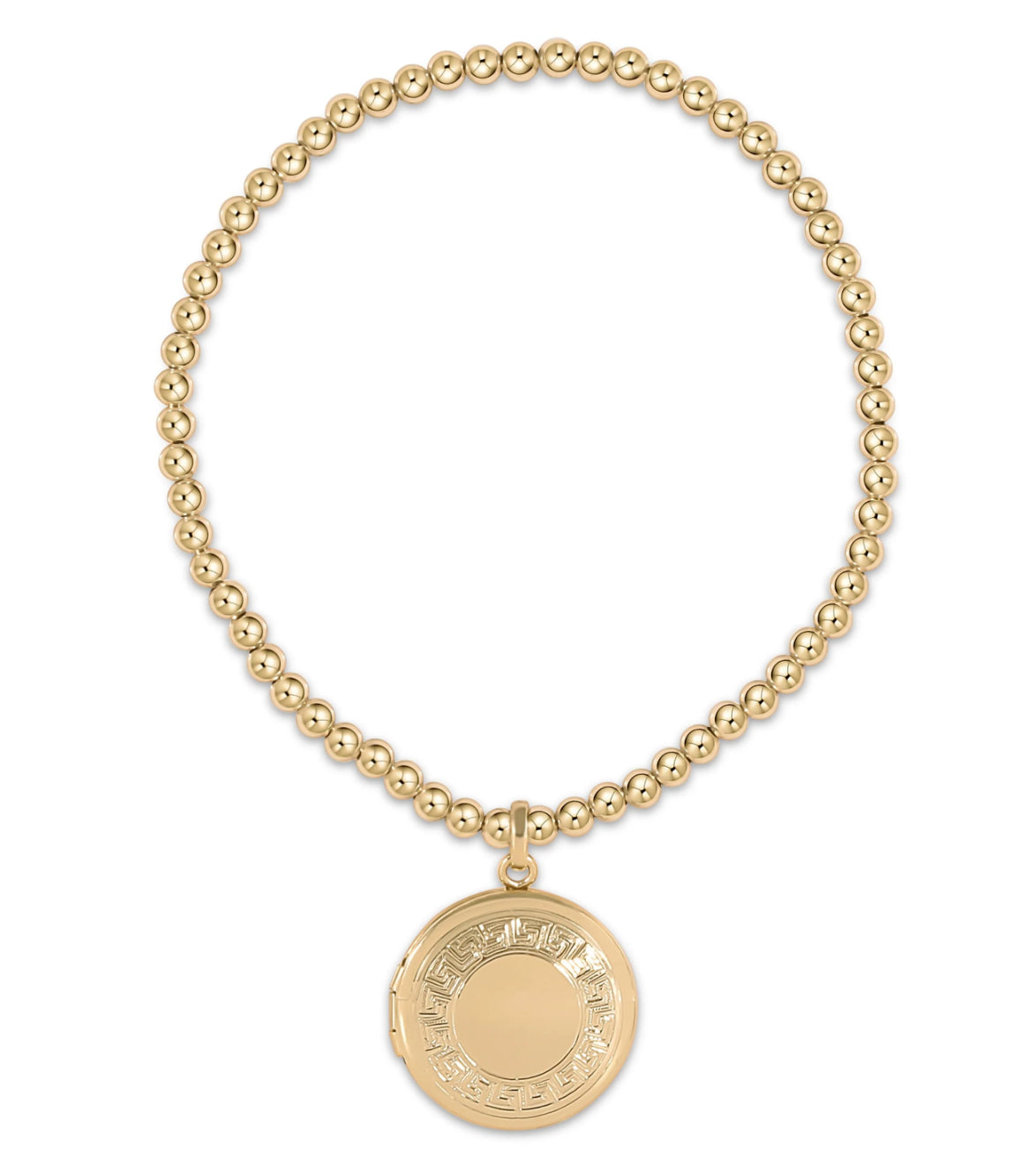 Enewton Classic Gold 3MM Bead Bracelet Cherish Small Gold Locket