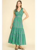 Pinch Stripe Tiered Maxi Dress