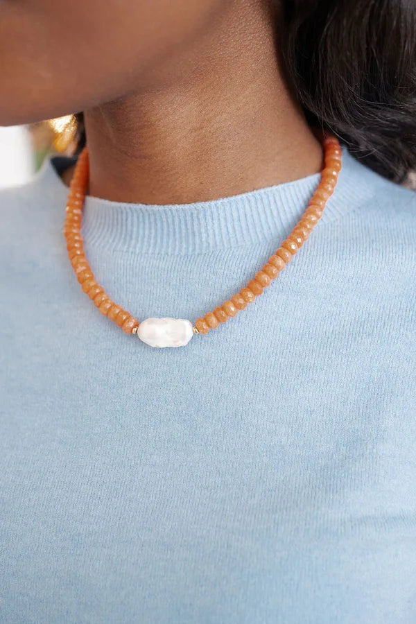Lisi Lerch Susie Quartz Beaded Necklace with Freshwater Pearl