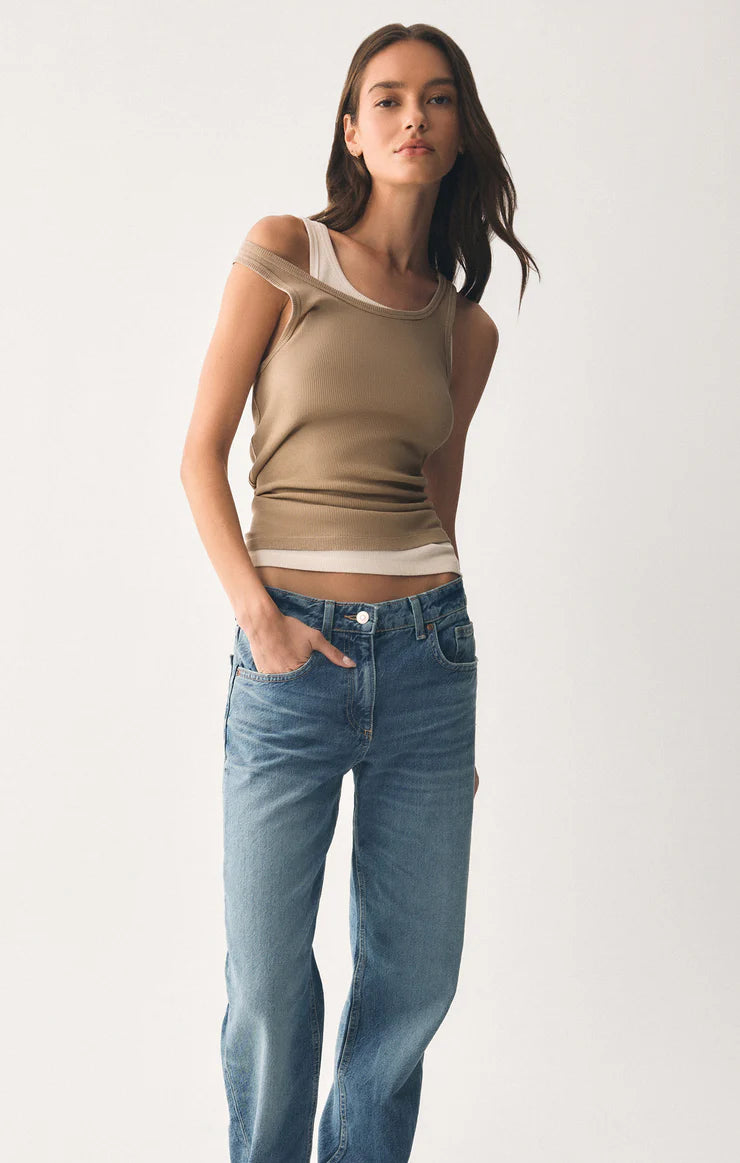 Z Supply Classic Scoop Ribbed Tank Desert Tan
