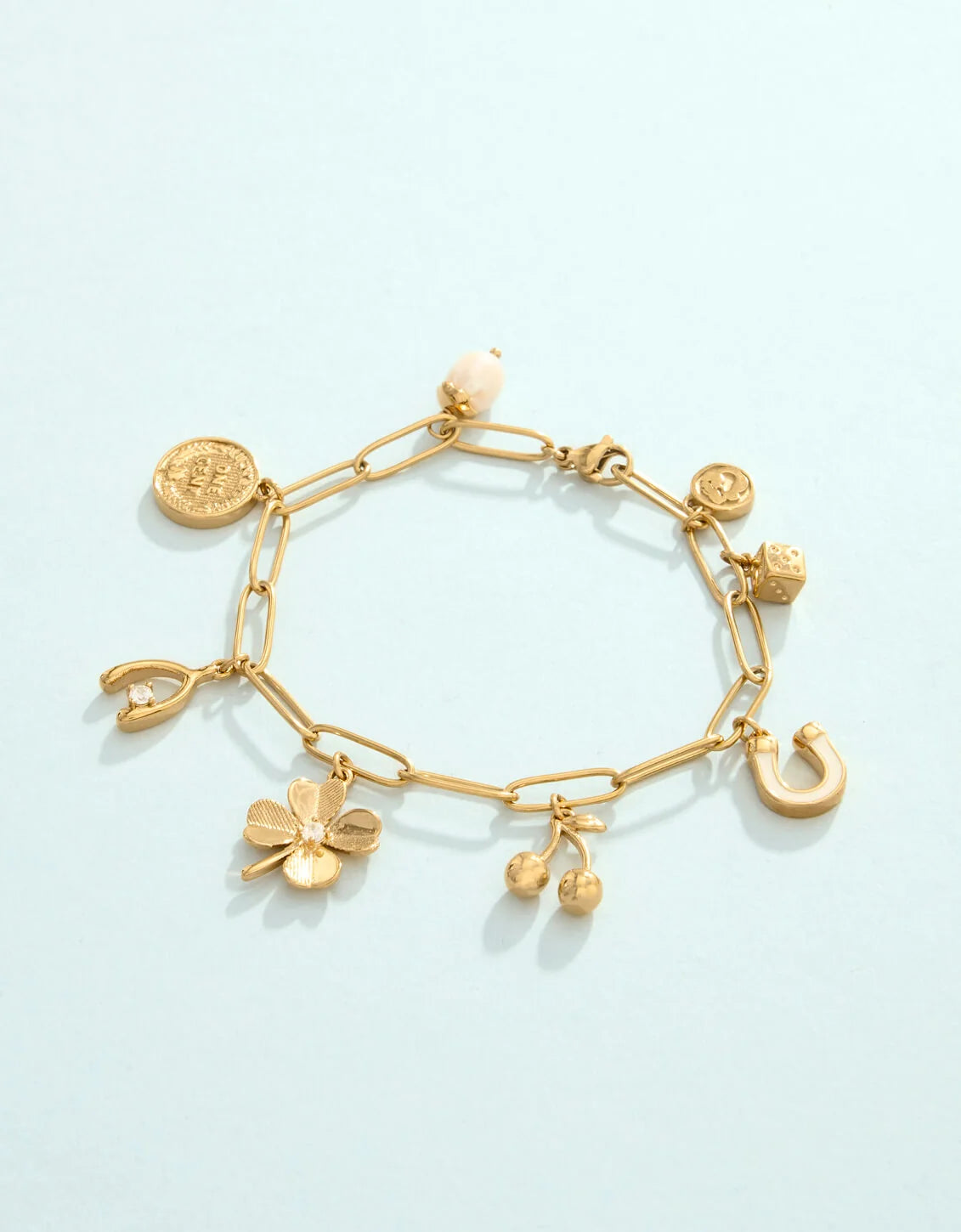 Spartina 449 SP Feeling Lucky Charm Bracelet Gold