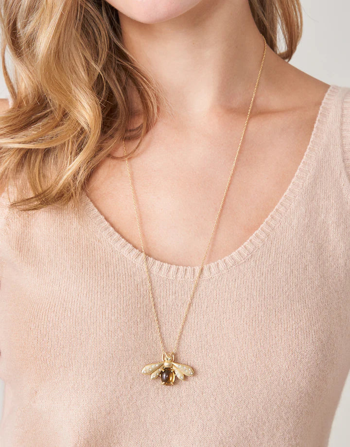 Spartina 499 Honey Bee Slide Necklace 28” Bronze