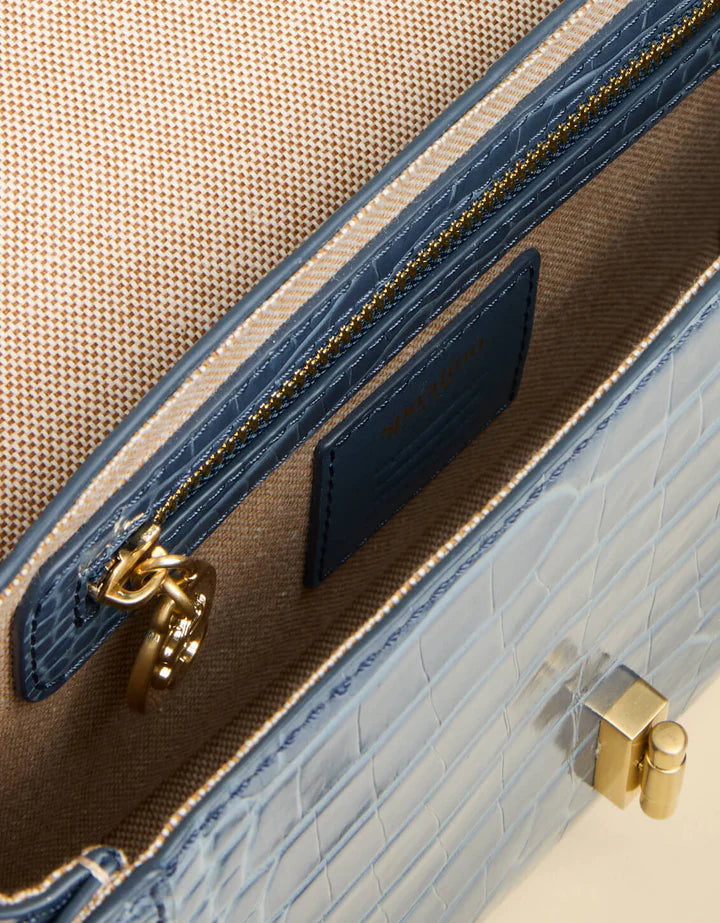 Spartina Siren Josie Indigo Croc Crossbody Bag