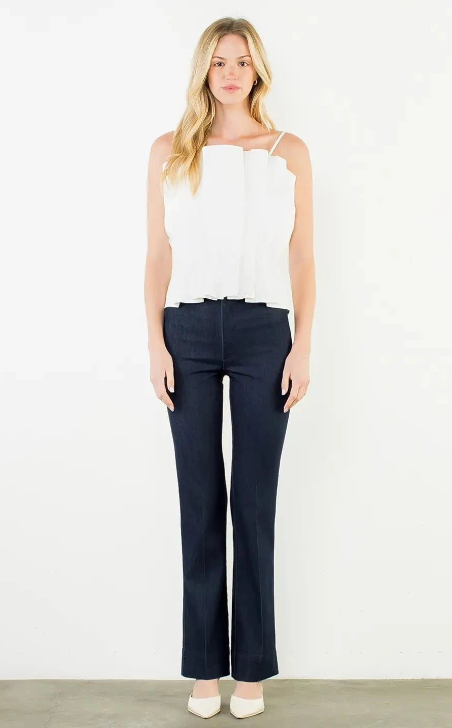 THML White Pleated Top