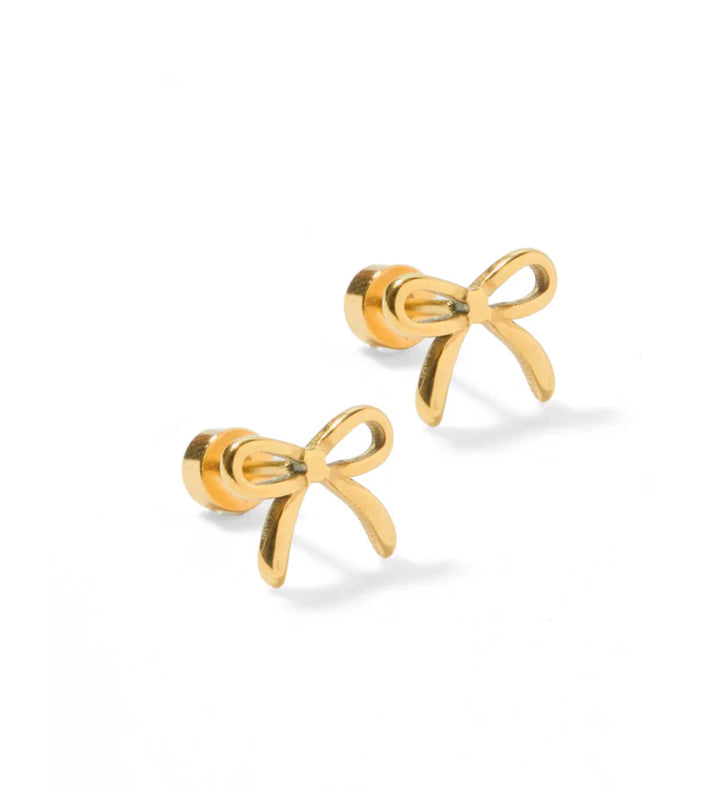 Linny & Co Screwback Stud Earring Sadie Bow Gold